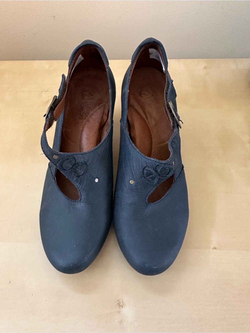 Sergio Tomani Hand Made Leather Teal-Blue Pumps
